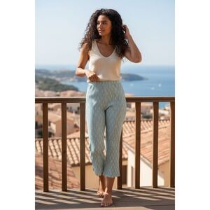 Aerie High Rise Ribbed Flare Legging Aqua Light Blue Hi-Rise Sz L